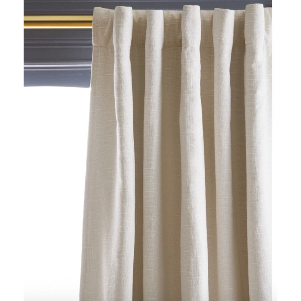 Quince Cotton Slub Room Darkening Curtain Panel 48X84 Natural - Picture 2 of 6